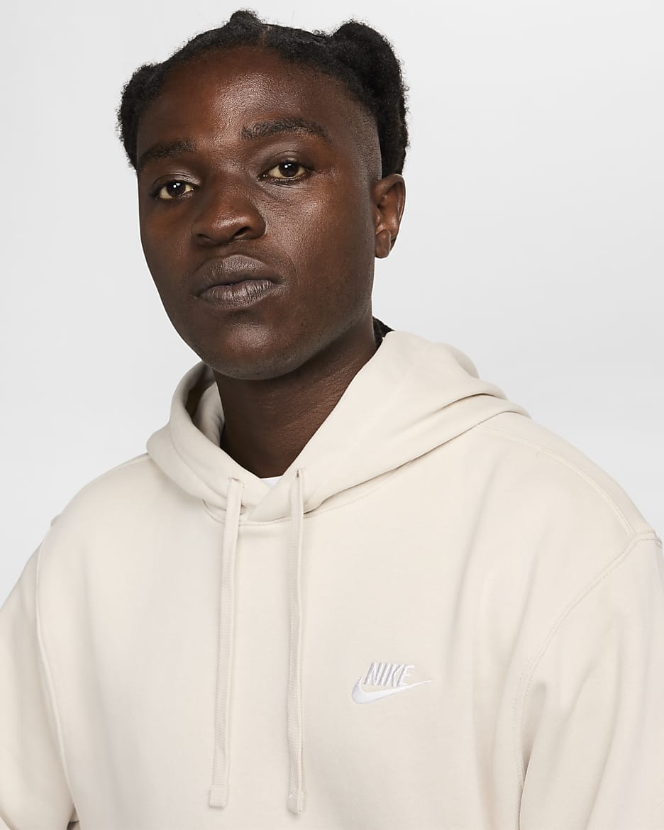 Nike sportswear club hoodie white best sale